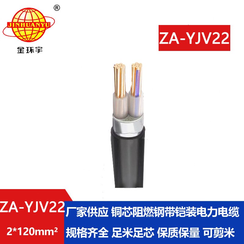 金環(huán)宇電纜 銅芯電力電纜報價 ZA-YJV22-2X120阻燃鎧
