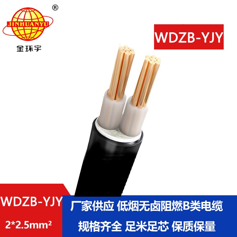 金環(huán)宇電線電纜 低煙無鹵阻燃b級(jí)電纜WDZB-YJY2X2